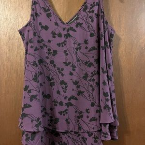 Lane Bryant size 12 purple floral sleeveless blouse